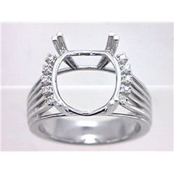 Genuine 14K White Gold 0.09CTW Diamond Semi Mount Ring - REF-66Y8Z