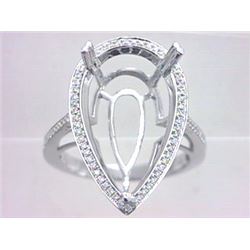 Genuine 18K White Gold 0.25CTW Diamond Semi Mount Ring - REF-67Y4Z