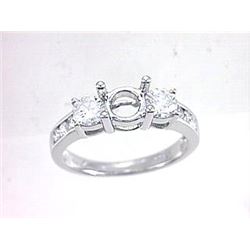 Genuine 18K White Gold 0.94CTW Diamond Semi Mount Ring - REF-126N6A