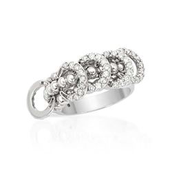 Genuine 0.84 TCW 14K White Gold Ladies Ring - REF-100R7H