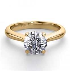 14K Yellow Gold Jewelry 1.24 ctw Natural Diamond Solitaire Ring