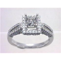Genuine 18K White Gold 0.94CTW Diamond Semi Mount Ring - REF-133F3N