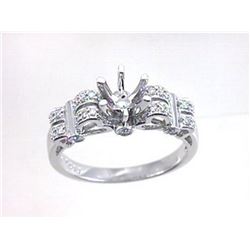 Genuine 18K White Gold 0.27CTW Diamond Semi Mount Ring - REF-71K5R