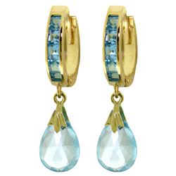 6.85 ctw Blue Topaz Earrings Jewelry 14KT Yellow Gold