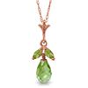 Image 1 : 1.70 ctw Peridot Necklace Jewelry 14KT Rose Gold
