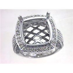 Genuine 14K White Gold 1.32CTW Diamond Semi Mount Ring - REF-164R2H