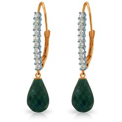 6.9 ctw Green Sapphire Corundum & Diamond Earrings Jewelry 14KT Rose Gold