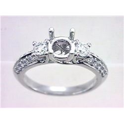 Genuine 18K White Gold 0.77CTW Diamond Semi Mount Ring - REF-130F6N