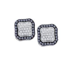 1.0CTW White and Black Diamond Anniversary 10KT Earrings White Gold