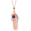 Image 1 : 0.15 ctw Ruby Necklace Jewelry 14KT Rose Gold