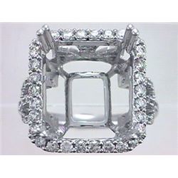 Genuine 14K White Gold 1.07CTW Diamond Semi Mount Ring - REF-139Y2Z