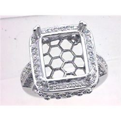 Genuine 14K White Gold 0.9CTW Diamond Semi Mount Ring - REF-98K6R