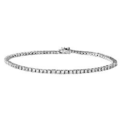Genuine 2.42 TCW 18K White Gold Ladies Bracelet - REF-293G9M