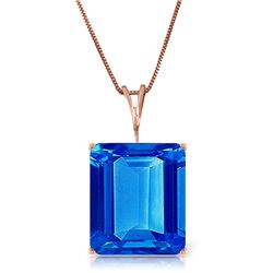 7 ctw Blue Topaz Necklace Jewelry 14KT Rose Gold