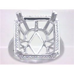 Genuine 14K White Gold 0.22CTW Diamond Semi Mount Ring - REF-51R5H