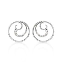 Genuine 0.34 TCW 14K White Gold Ladies Earring - REF-59A4X