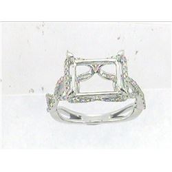 Genuine 14K White Gold 0.57CTW Diamond Semi Mount Ring - REF-66T2K