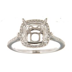 Genuine 14K White Gold 0.24CTW Diamond Semi Mount Ring - REF-46A9X
