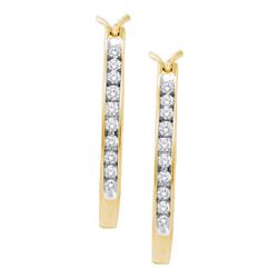 0.25CT Diamond Hoops 10KT Earrings Yellow Gold