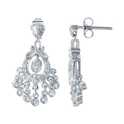 Genuine 0.38 TCW 14K White Gold Ladies Earring - REF-58Z6T