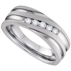 0.35CT Diamond Machine-Set 10KT Ring White Gold