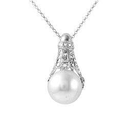 Genuine 11.55 TCW 14K White Gold Ladies Necklace - REF-55M4F