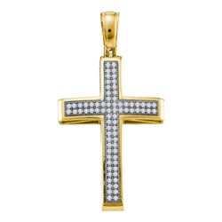 0.25CT Diamond Cross 10KT Pendant Yellow Gold