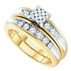 Image 1 : 0.75CT Diamond Trio Set 10KT Ring Yellow Gold