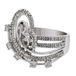 Genuine 14K White Gold 1.21CTW Diamond Cocktail Ring - REF-142M6F