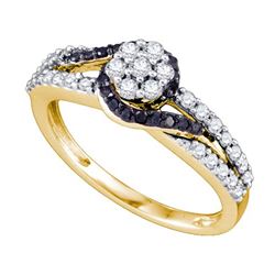 0.50CT Diamond Flower 10KT Ring Yellow Gold