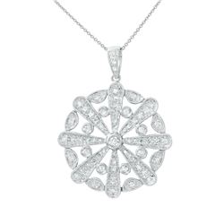 Genuine 0.71 TCW 14K White Gold Ladies Pendant - REF-92M4F