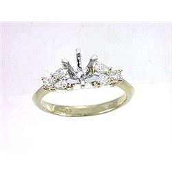 Genuine 14K Yellow Gold 0.34CTW Sapphire Semi Mount Ring - REF-54W2G