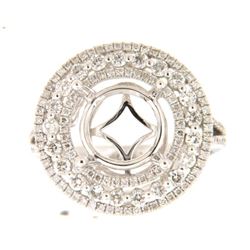 Genuine 14K White Gold 1.02CTW Diamond Semi Mount Ring - REF-127W4G