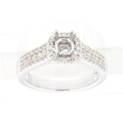 Genuine 14K White Gold 0.61CTW Diamond Semi Mount Ring - REF-79X3Y