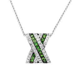 Genuine 1 TCW 14K White Gold Ladies Necklace - REF-73K4R