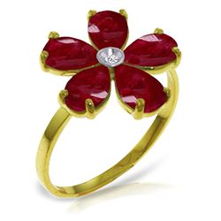 2.22 ctw Ruby & Diamond Ring Jewelry 14KT Yellow Gold