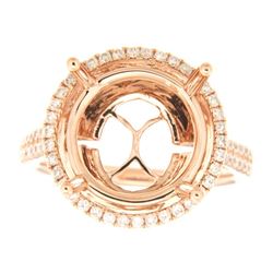 Genuine 14K Rose Gold 0.45CTW Diamond Semi Mount Ring - REF-85K6R
