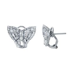 Genuine 1.85 TCW 18K White Gold Ladies Earring - REF-246Z5T