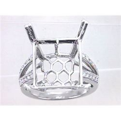 Genuine 14K White Gold 0.37CTW Diamond Semi Mount Ring - REF-83A9X