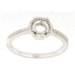 Genuine 14K White Gold 0.19CTW Diamond Semi Mount Ring - REF-37G8M