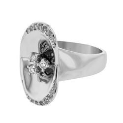Genuine 18K White Gold 0.23CTW Diamond Fashion Ring - REF-110G6M