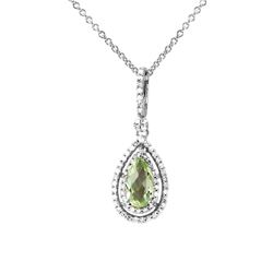 Genuine 0.74 TCW 14K White Gold Ladies Necklace - REF-28K2R