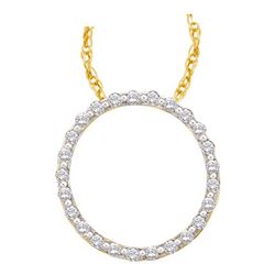 0.50CT Diamond Circle 14KT Pendant Yellow Gold
