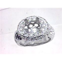 Genuine 14K White Gold 1.72CTW Diamond Semi Mount Ring - REF-215M4F