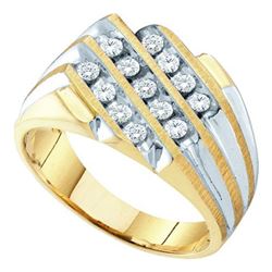 0.50CT Diamond Mens 10KT Ring Yellow Gold