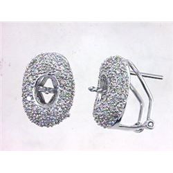 Genuine 14KWhite Gold 1.13CTW Diamond Semi-Mount Earrings - REF-98T9K