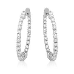 Genuine 1.94 TCW 14K White Gold Ladies Earring - REF-179R2H