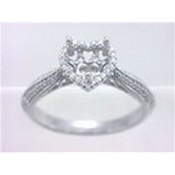 Genuine 14K White Gold 0.24CTW Diamond Semi Mount Ring - REF-49K2R