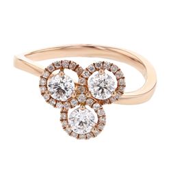 Genuine 14K White Gold 0.72CTW Diamond Fashion Ring - REF-129R2H