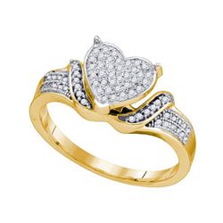0.20CT Diamond Heart 10KT Ring Yellow Gold